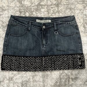 Express Vintage Mini Blue Denim Skirt. Size 10.
